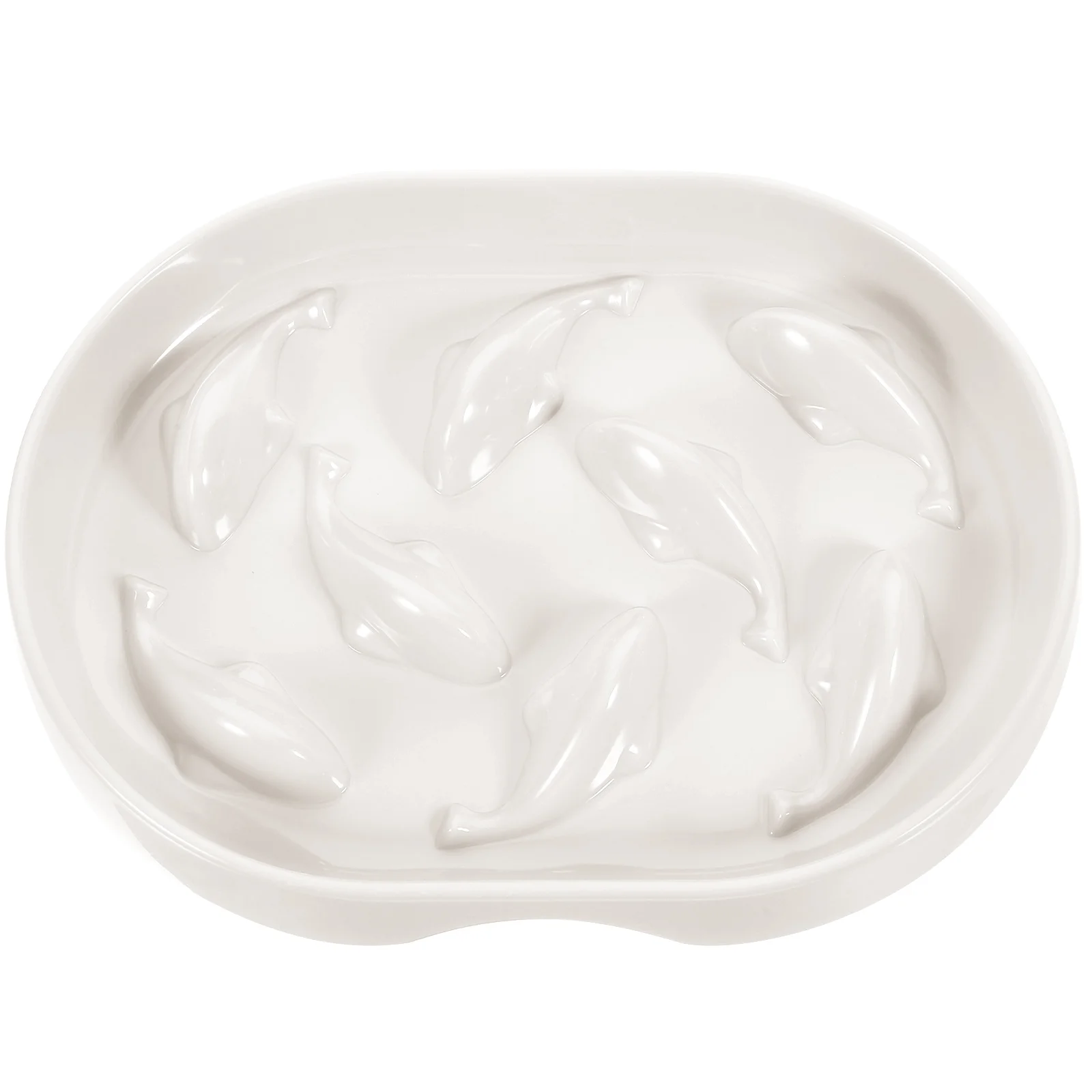 

Slow Feeder Cat Bowls White Ceramic Anti Choke Non Slip Design Pet Slow Feeder Bowl Cartoon Cat Food Bowl Indoor Pet Supply Safe