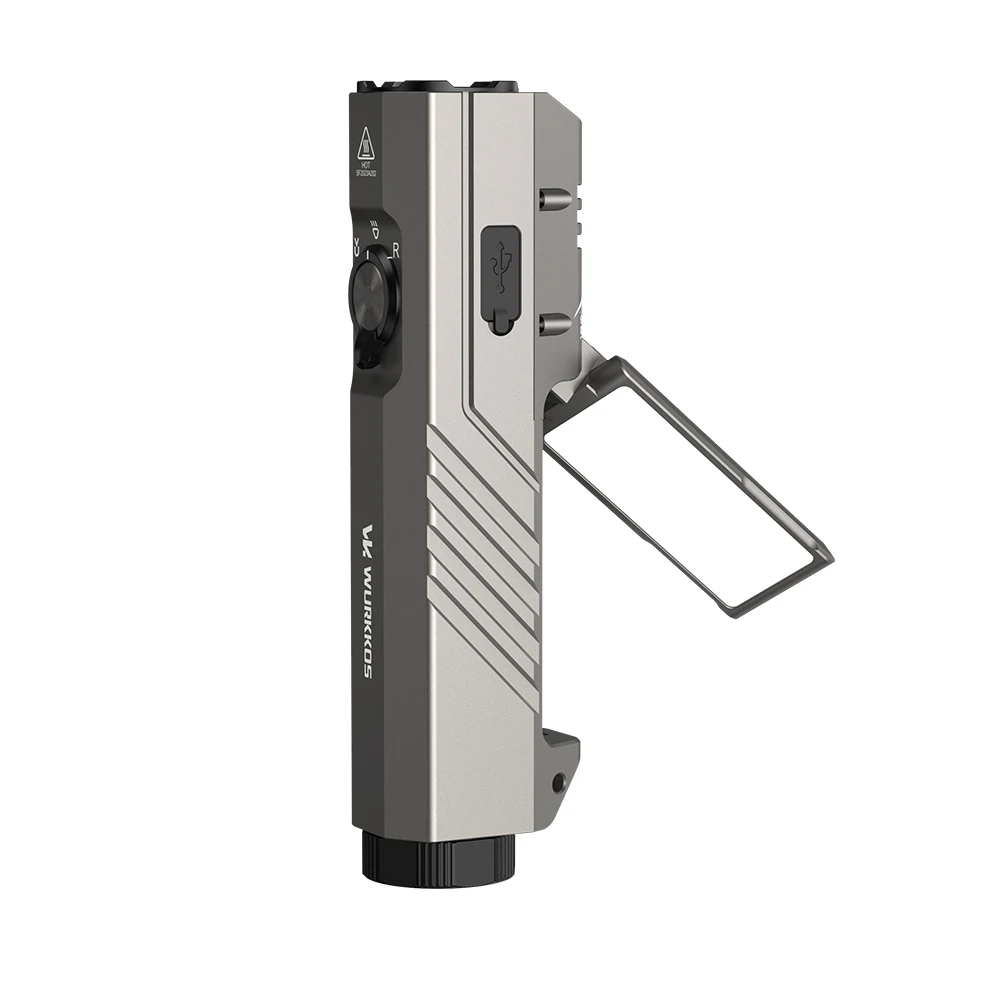 Wurkkos HD05 EDC-Taschenlampe, superhell, 3100 lm, multifunktionale LED mit klappbarem, drehbarem Seitenlicht, UV- und Rotlichtfunktionen, magnetisches Design, Jagd- und Wanderscheinwerfer