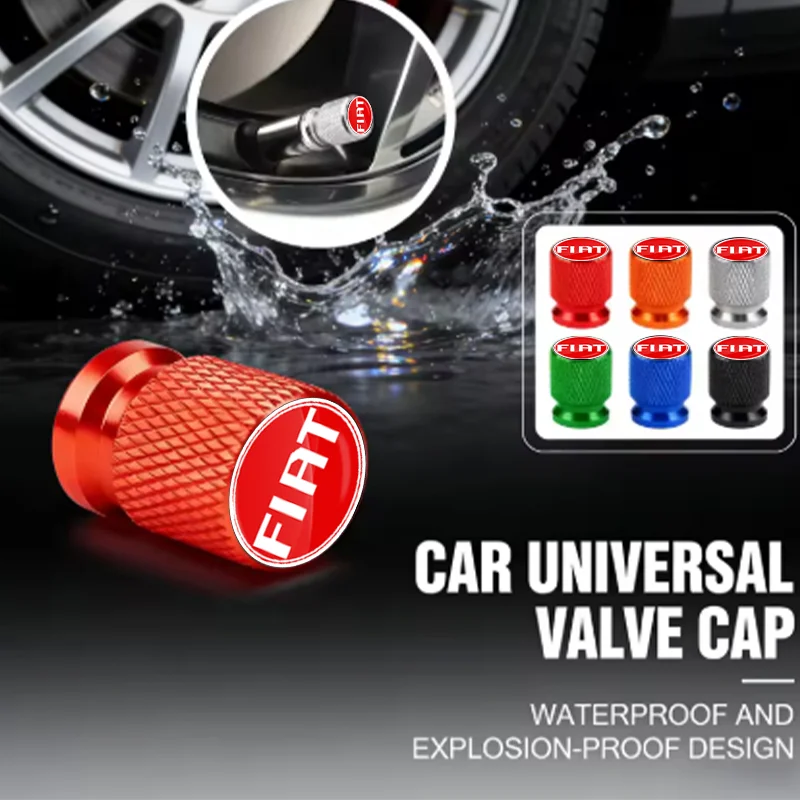 

Car Wheel Tire Valve Caps Air Stem Covers Accessories For Fiat 500X 124 Aegea MobiPanda Tipo Sedici Centoventi Fiorino Qubo Toro
