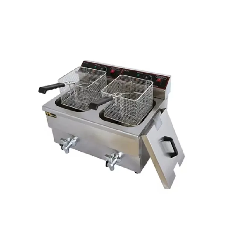 

#s Wholesale Factory Price Commercial 2 Tank High Capacity 15L+15L Chicken Deep Fryer With Temperature Control