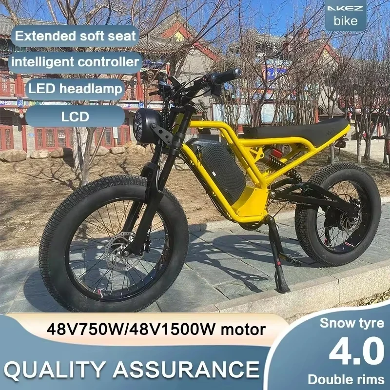 Off-road Electric bicycle 1500W Motor 48V18Ah Lithium Battery Hydraulic Suspension Fat Tire Electric bicycle Bike MountainE-bike