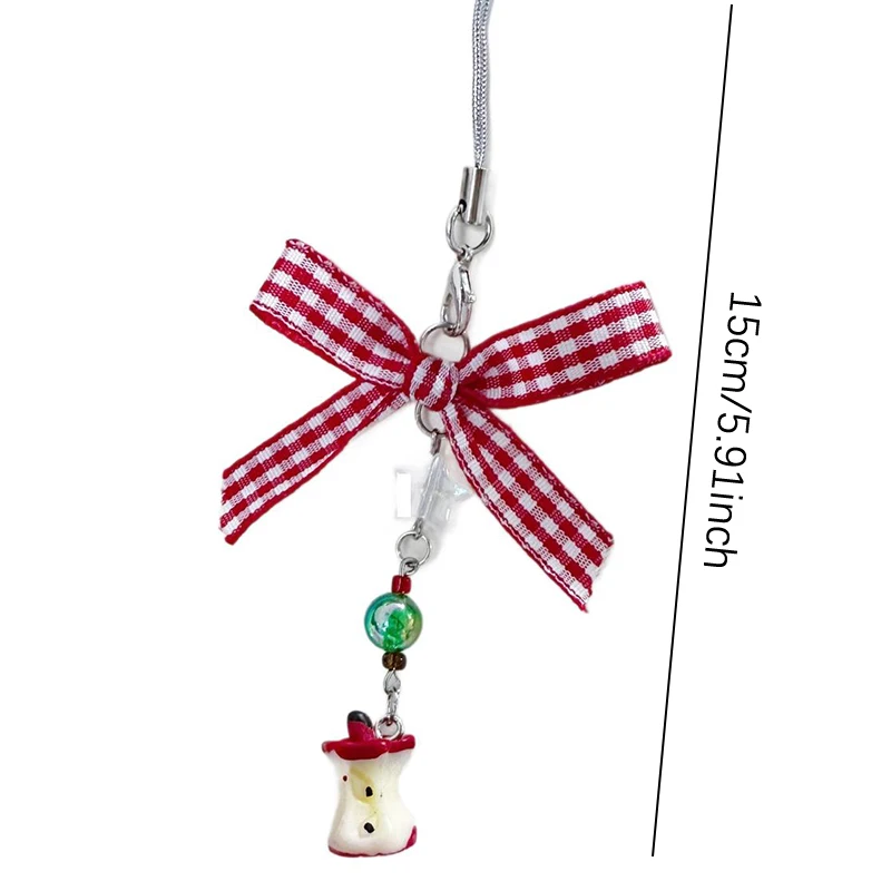 Boho Red Love Apple Beaded Phone Chain Girl Cartoon CCD Decorative Chain Cute Backpack Pendant Decorative Gifts image 6