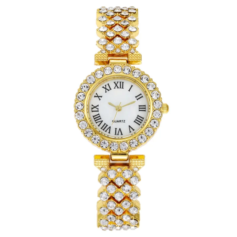 Foreign Trade Popular Style Fashion Roman Pattern Diamond Women's Watch Women's Watch Quartz Watch Bracelet Women's Wrist Watch