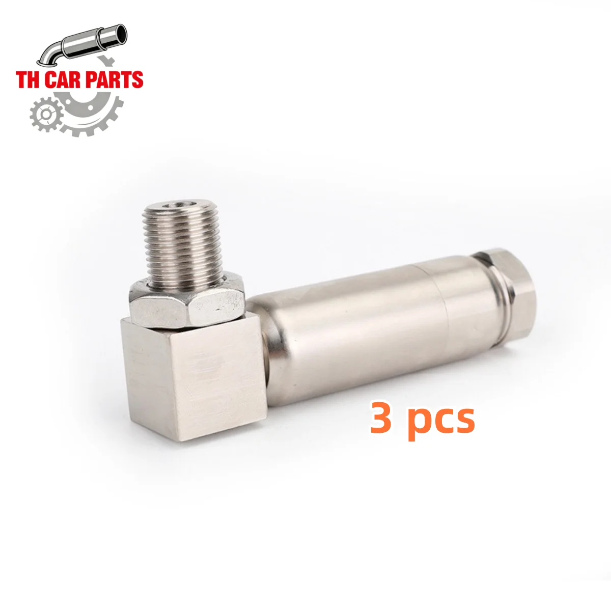 3 pcs M18*1.5 Universal 90 Degree Mini Catalyst O2 Sensor Oxygene Sensor with a Mini Catalytic Converter