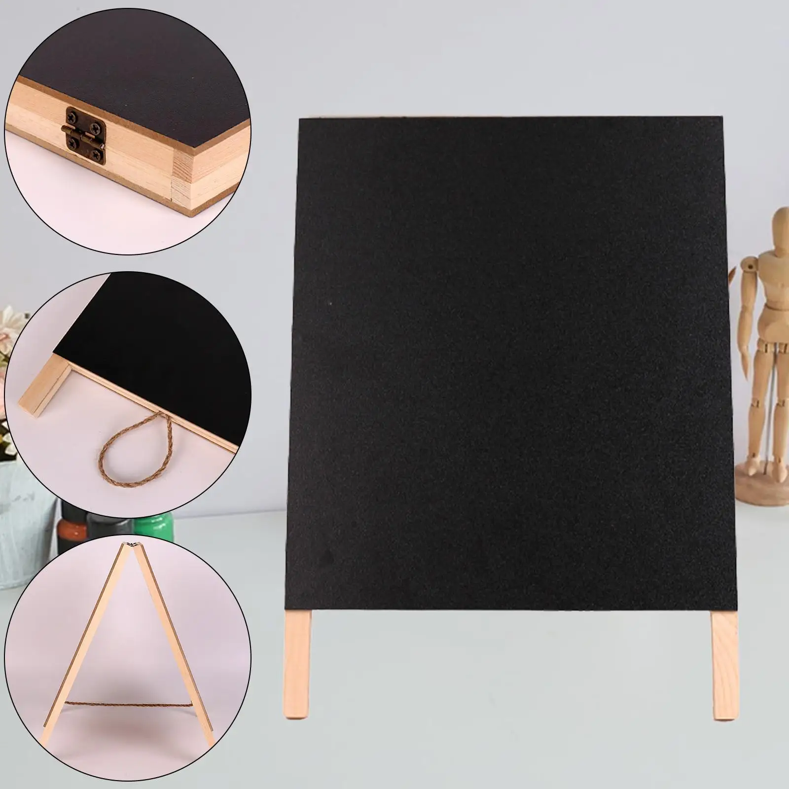 علامة سبورة خشبية صغيرة قابلة لإعادة الاستخدام وقابلة للمسح على سطح الطاولة سبورة واقفة للأطعمة ومتجر عيد الميلاد وحفلات الزفاف في الهواء الطلق