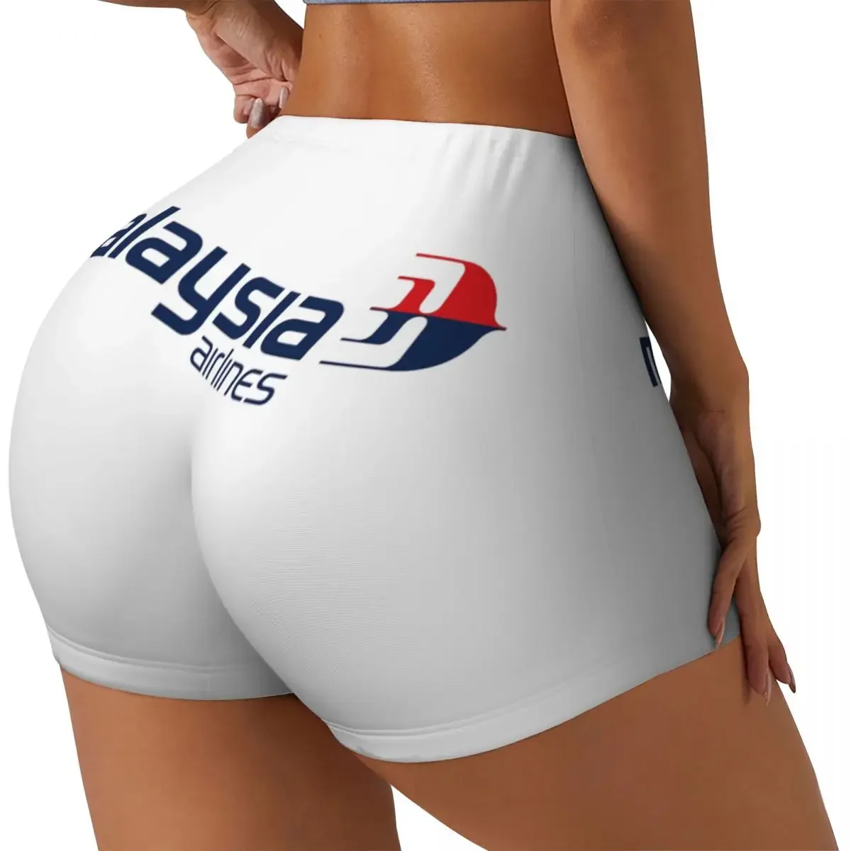 Custom Malaysia Airlines Women Gym Workout Running Shorts Athletic Volleyball Biker Yoga Shorts