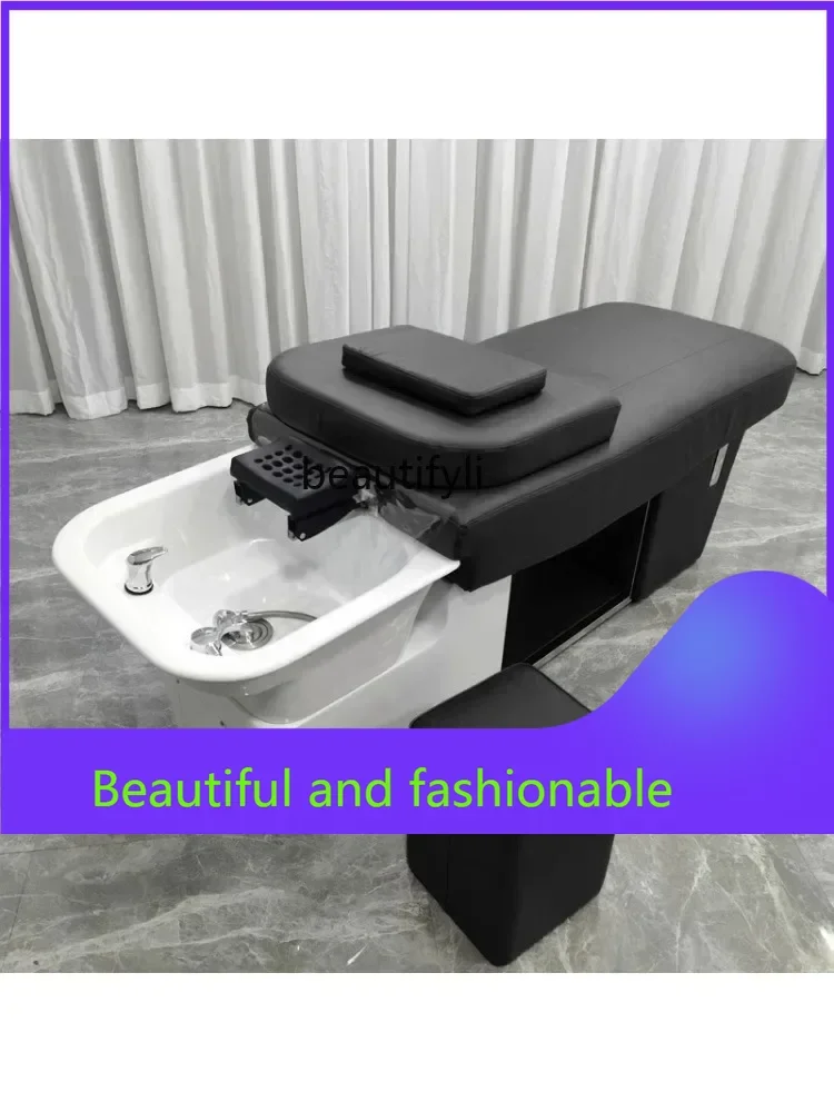 

zGxxzHair Saloon Thai Shampoo Chair Hair Salon Lying Completely Hair Flushing Bed Head Massage with One-Type Body Water Heater