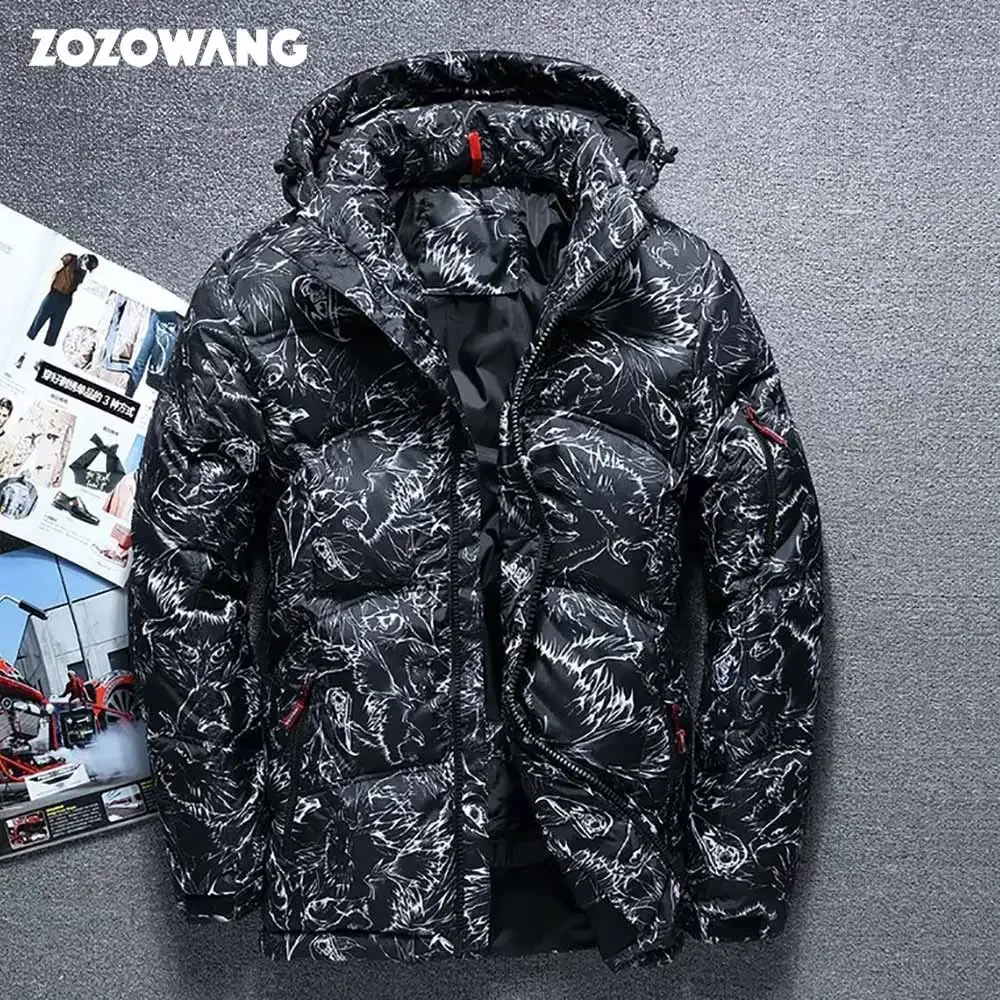 

ZOZOWANG 2024 Winter Jacket High Quality Winter Thick White Duck Thick Down Jacket Men Camouflage Hooded Doudoune Homme Feather