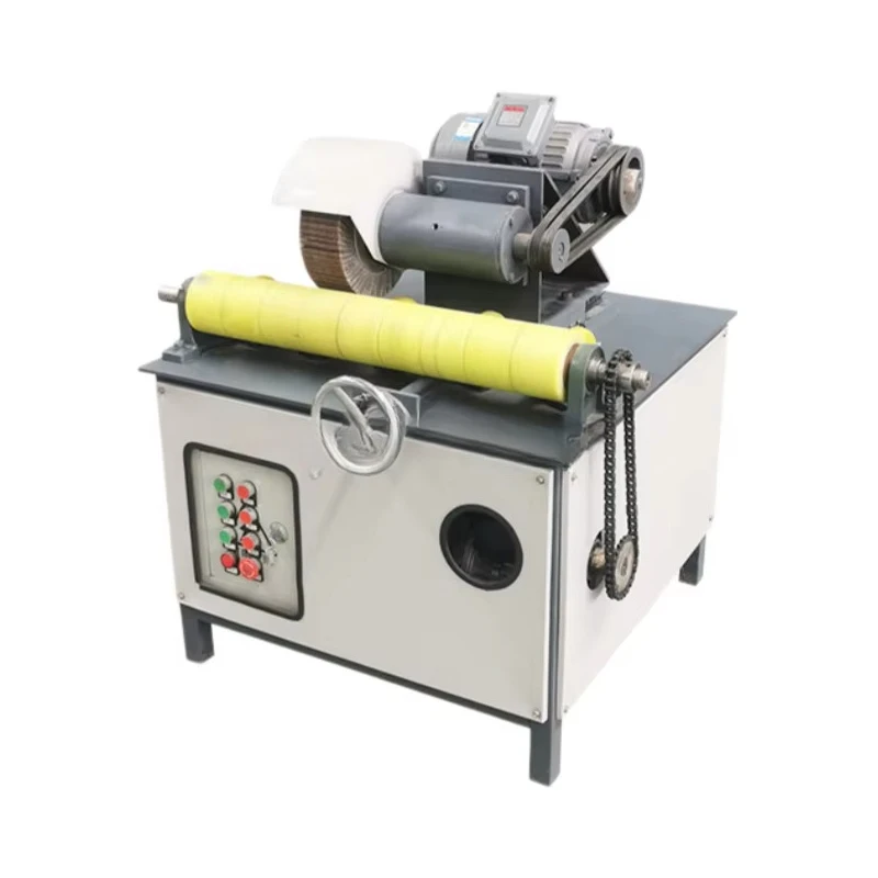 380V 3.4 Kw Motor Polishing Machine with Different Polishing Wheels for Oxide  and Rust Removal on Round Steel Bar and Pipe