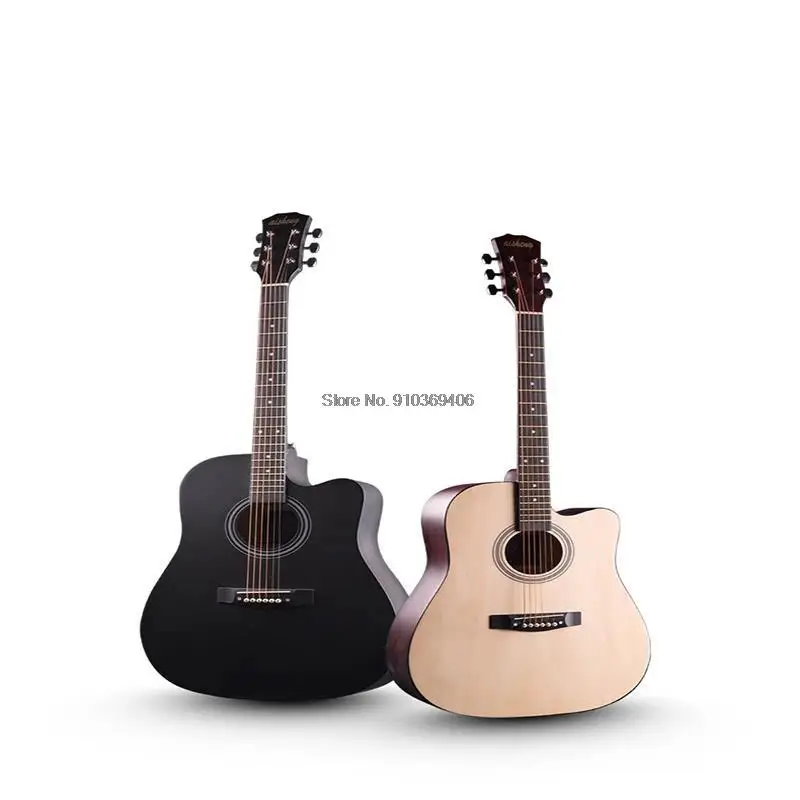 1PC 41 Inch Guitarra Acoustic Folk Guitar Practice Solid Wood 6 String Guitar With Bag For Musical Instrument Lover Beginner