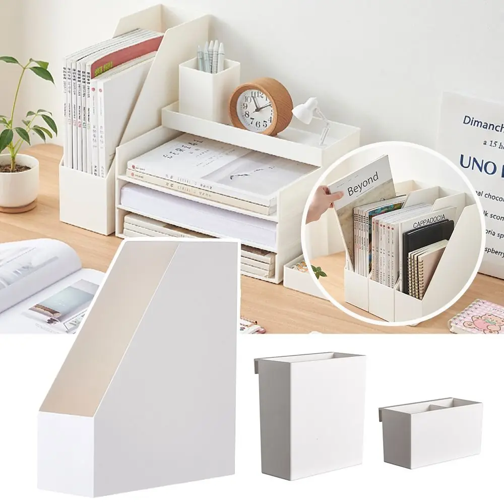 

Simple Plastic Bookends Portable Thickened Desktop File Rack Large Capacity Desktop Bookshelf Office Use