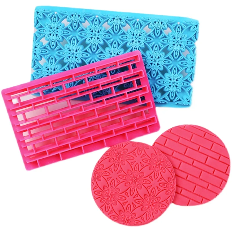 Pottery Embossing Plastic Mold Polymer Clay Stamp Tools Flowers Diamond Printing Mould, DIY Pottery Texture Sculpture Model 1PCS