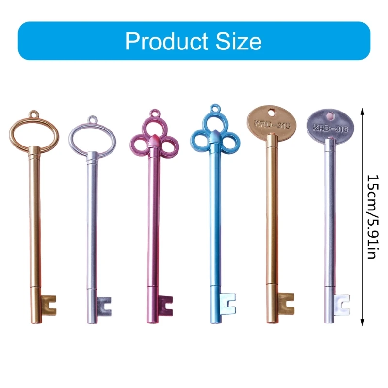 6PCS 키 모양의 젤 잉크 펜, 참신 쓰기 펜 학생 클래스 보상 크리스마스 스타킹 필러에 대 한 0.38MM 바늘 팁