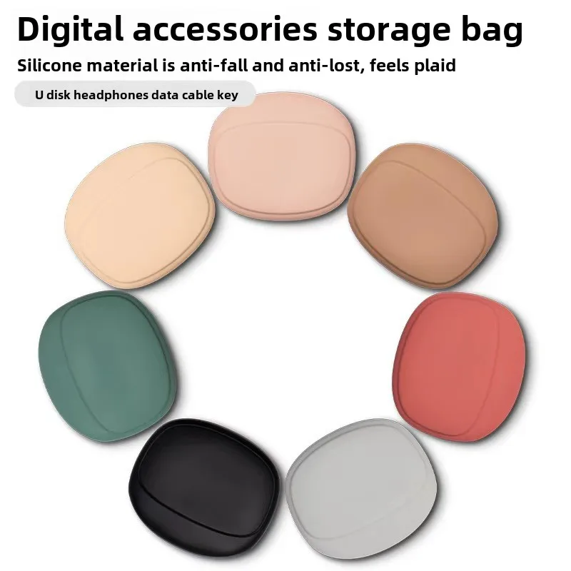 50Pcs/lot Data cable silicone storage bag, headphone cable charging cable storage box, travel portable portable storage bag