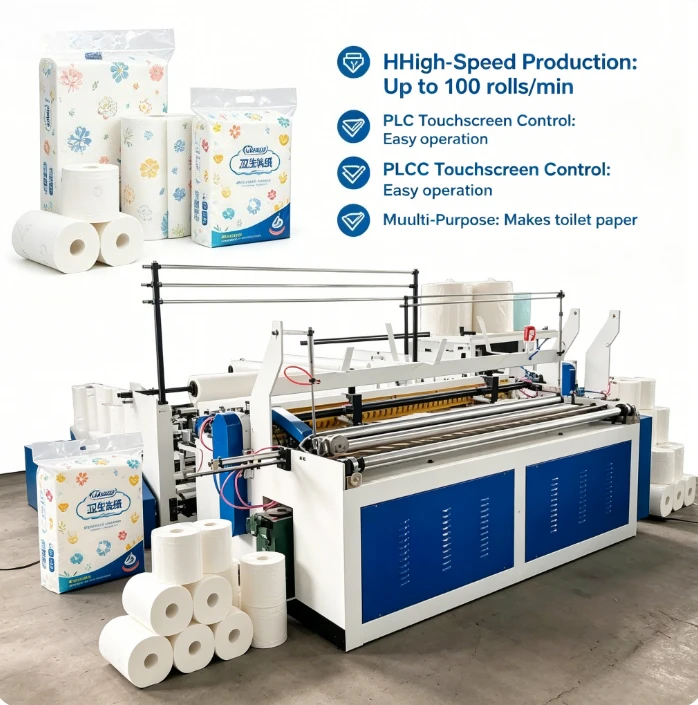 Customized Toilet Paper Roll Processing Machine Toilet Paper Slicing And Rewinding Machine Toilet Paper Tissue Punching Machine