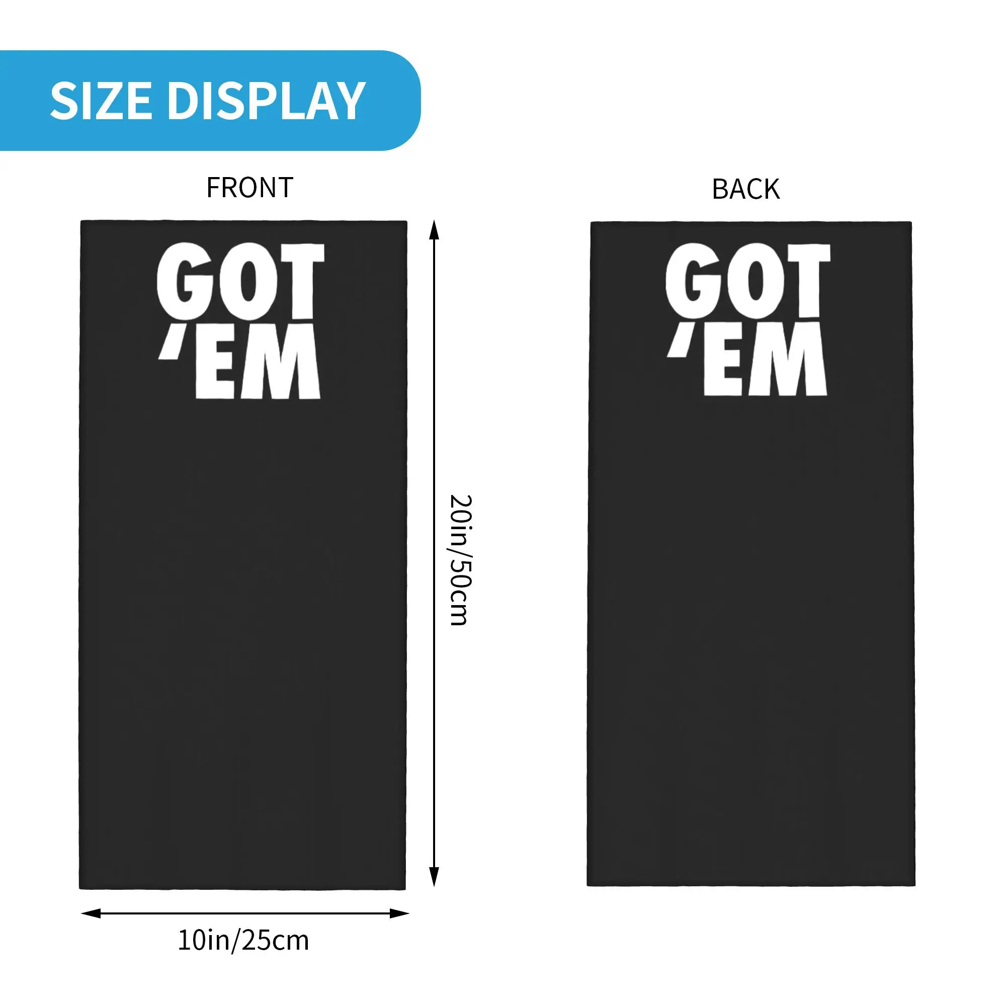 Got Em Bandana غطاء الرقبة المطبوع وشاح الوجه متعدد الاستخدام عقال ركوب الدراجات للجنسين الكبار الشتاء #4