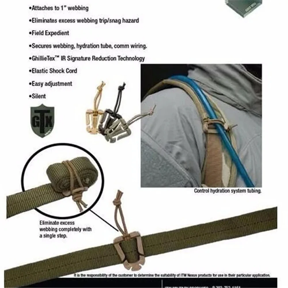 MOLLE Buckle Strap Elastic rope Storage Buckle Strap Buckle Backpack Hanging Buckle Nylon Backpack Strap Hook