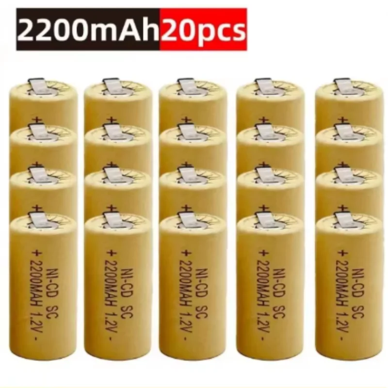 2200mAh Ni-Cd Rechargeable Battery for Makita Bosch Hitachi and DeWalt Power Tools, Screwdriver Battery, 1.2V, High Quality