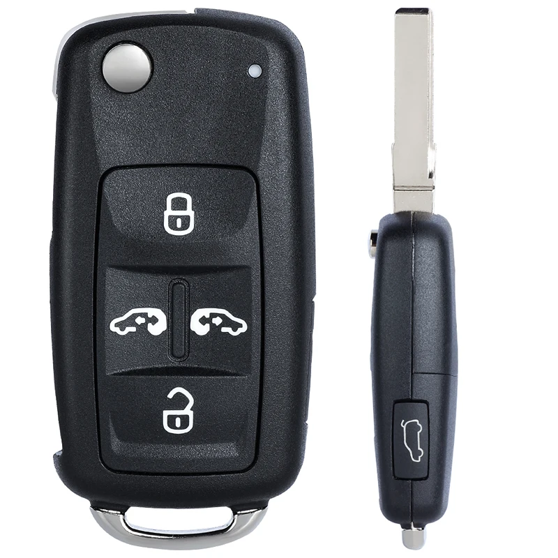 KEYECU 434MHz ID48 Chip 7N0 837 202 К / 7N0 837 202 F 5 Button Flip Remote Key Fob for VW Volkswangen Multivan Sharan 2011-2016