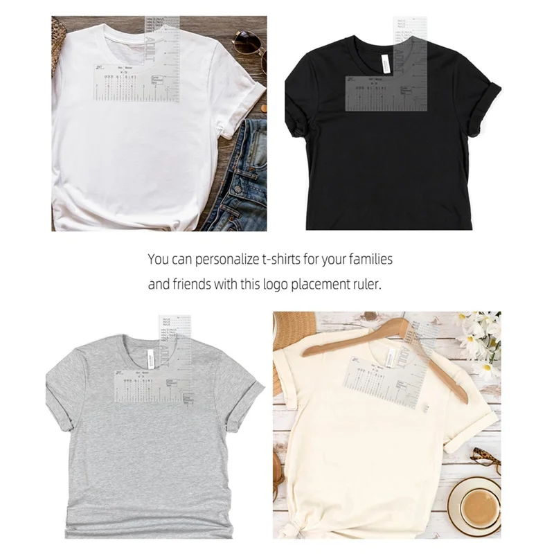 Left Chest Logo Placement Tool for Heat Press, Acrylic T Shirt Ruler for Adult Size