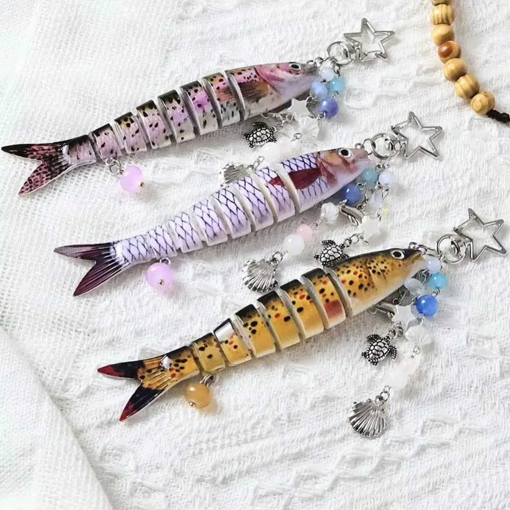 High-precision Handmade Fish Keychains Phone Lanyard Hanging Decor Artificial Fish Pendant Bionic Design Bag Charm