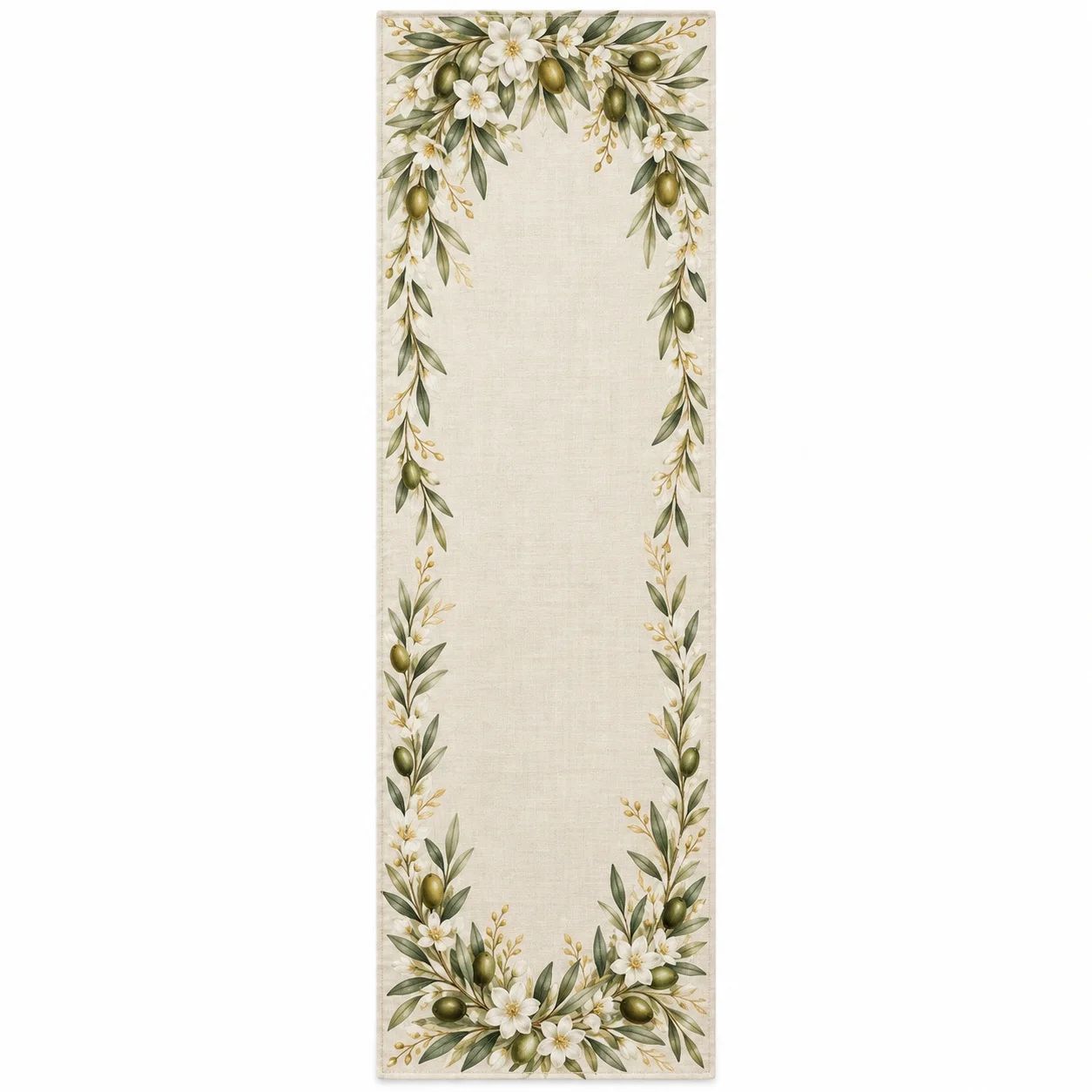 Olive Leaf Floral Wedding Table Runner Rustic Greenery Table Flag Farmhouse Dining Table Decor Party Home Kitchen Decoration