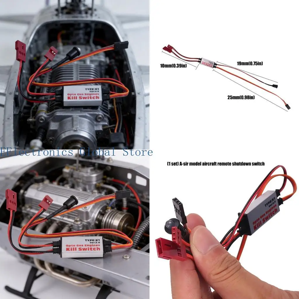 462B Model Airplanes Ignitions Control Switching with Remote Shutdown Function, Wire Harness Connectors, V 2.0 for Gas Engine