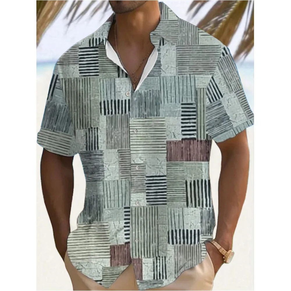 New Men's Shirt Summer Casual Fashion Short Sleeved Shirt For Men Loose Breathable Hawaiian Shirt Man Casual Men's Clothing Top