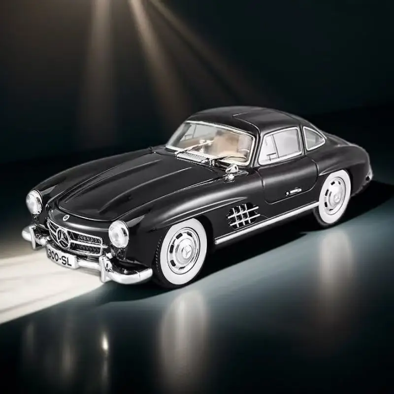 

1:24 Mercedes Benz 300SL, классическая винтажная модель автомобиля из сплава, модель автомобиля, литой под давлением металлический звуковой свет, автомобиль для детей, подарок ﻿