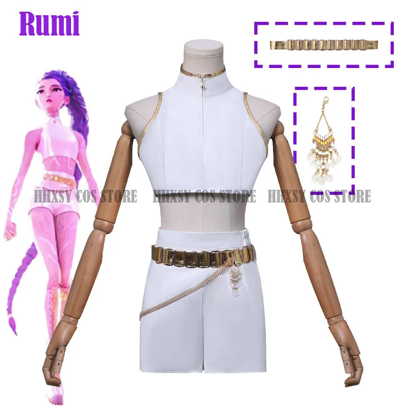 

Kpop Demon Hunters Rumi Cosplay Girl Groups Clothes Rumi Kpop Demon Hunter Cosplay Mira Zoey Costume Halloween Stage Outfit