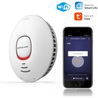 Tuya Smart Home CE Optical Fire Smoke Detector Wifi APP Sound And Light Alarm For Fire Alarm Protection