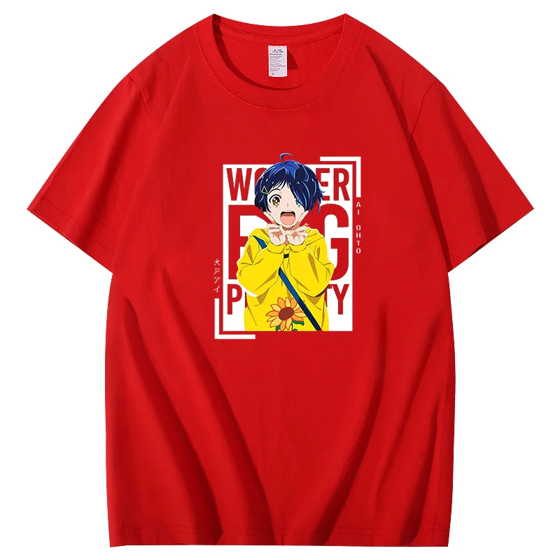 Japanese Anime Wonder Egg Priority T-Shirt Short Sleeve Lovely Ohto Ai Graphic T-Shirts Cotton Tees Tops Summer Men's Clothing