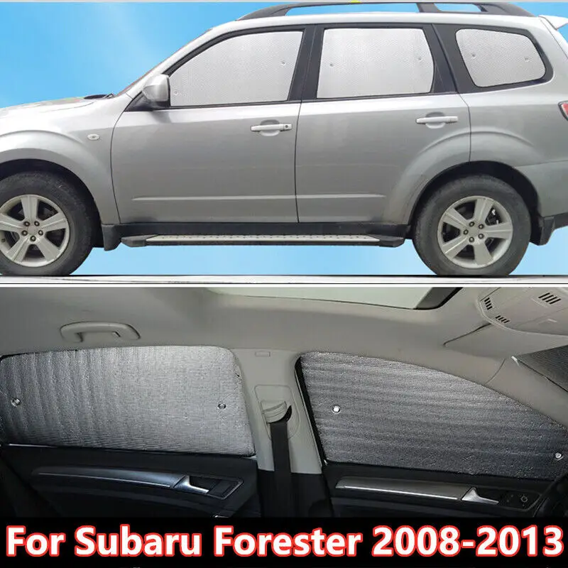 

6Pcs Side Window Thick Privacy Interior Sunshade Aluminum Foil UV Protection For Subaru Forester 2008 2009 2010 2011 2012 2013