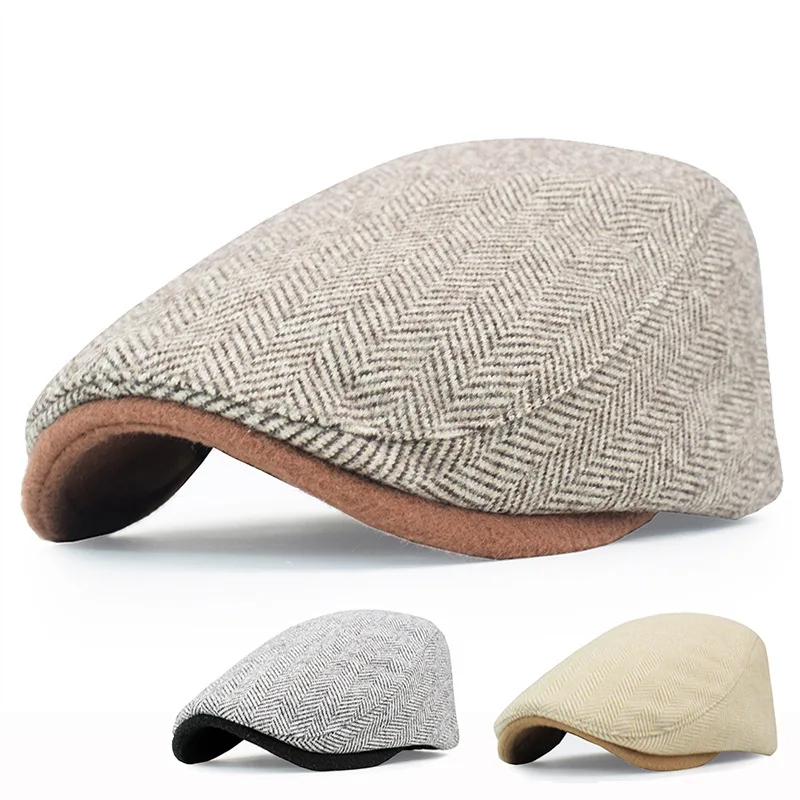 Men and Women Warm Casual Newsboy Cap Street Painter Cap Autumn and Winter Retro Beret Art Avant-garde Cap Warm Hat