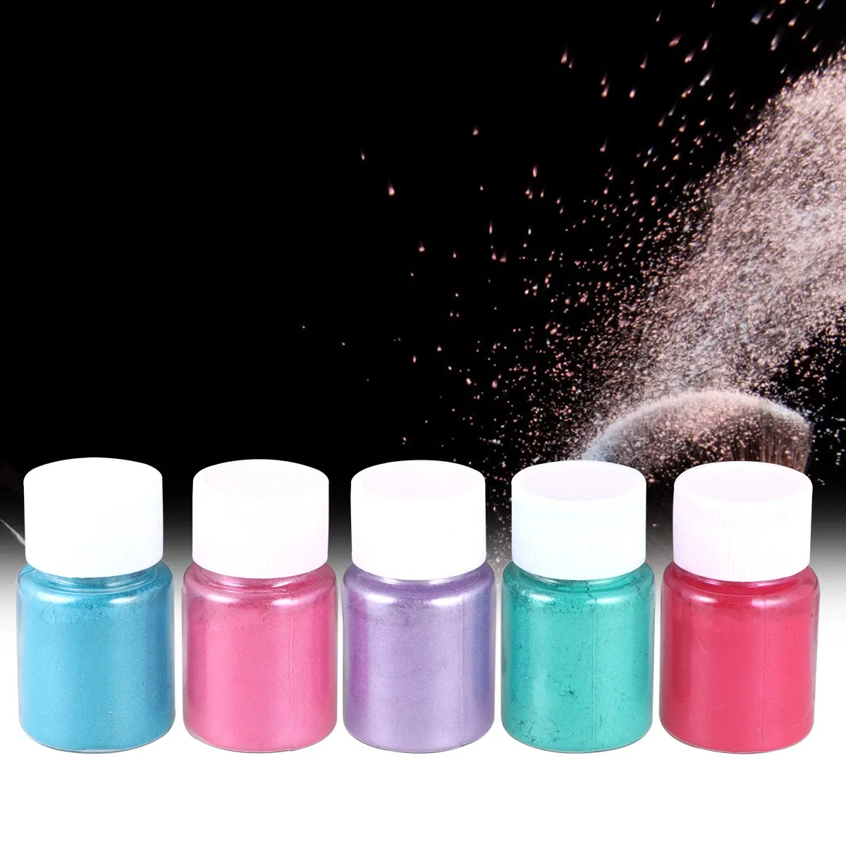 10 Piezas de Polvo de Mica, Pigmento Perlado en Colores Surtidos, Grado Seguro para Jabón, Baño, Arte de Uñas, Decoración DIY, Material Hecho a Mano