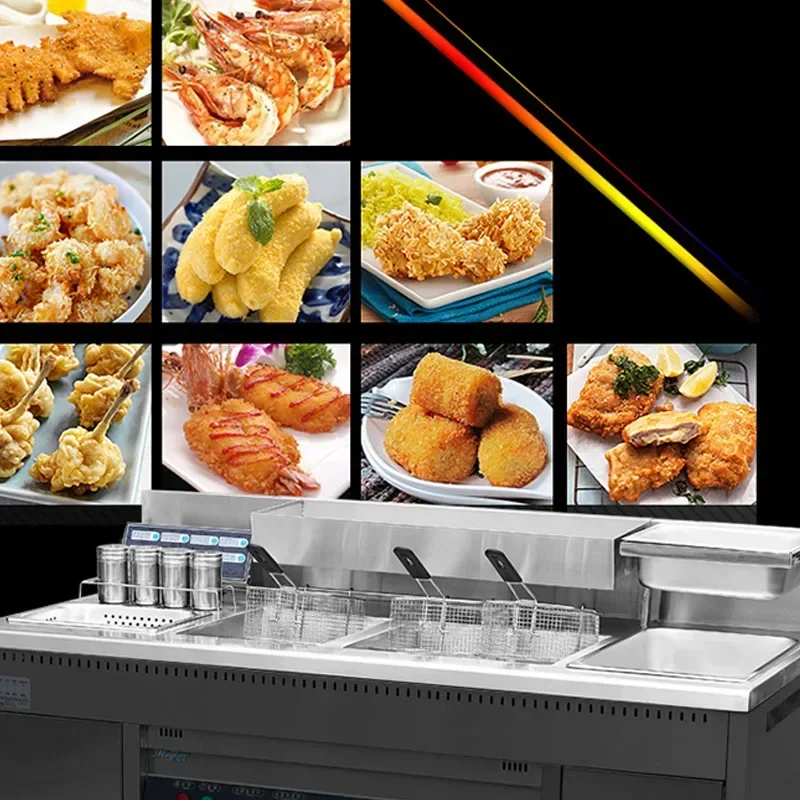 เครื่องทอดไก่ทอดไฟฟ้า220/380V, เตาทอดไก่แบบสองกระบอกเครื่องแสดงผลแบบดิจิตอลเวลาควบคุมอัตโนมัติกระทะน้ำมันสำหรับทอดไก่