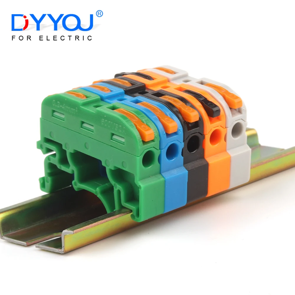 

10PCS Din Rail Type Terminal Block Instead Of UK2.5B Quick Wire Connector Compact Docking Splicing Push-in Cable Connectors