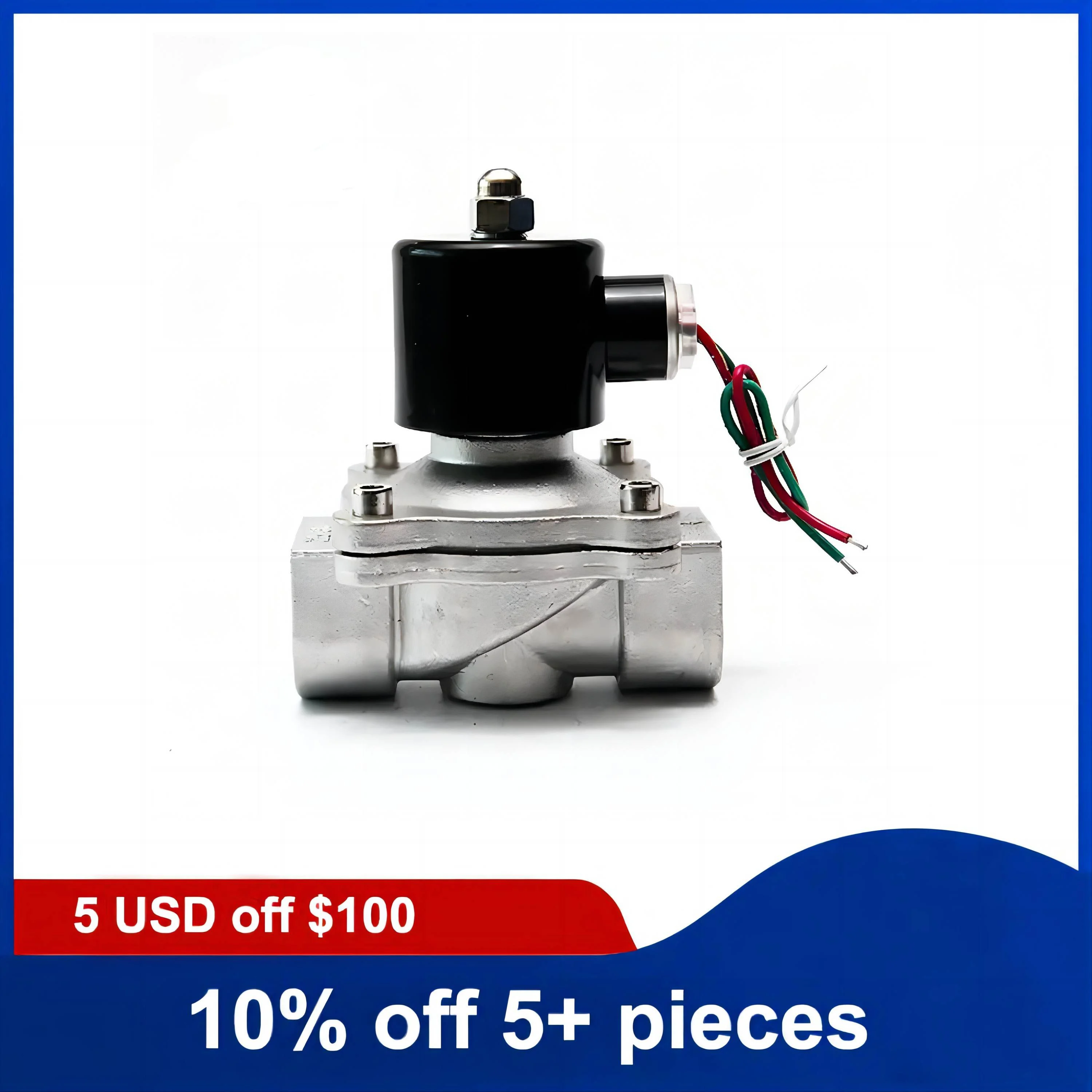 3/4\'\' Stainless Steel Solenoid Valve 220V 12V 24V Normally Closed Direct Acting Solenoid Valve