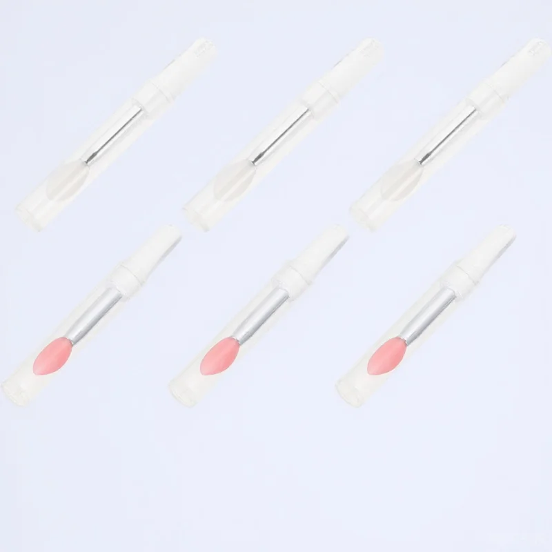 Aplicadores de maquillaje de pincel de labios de silicona, cabezales ultrasuaves, herramienta ligera para lápiz labial, máscara labial, sombra de ojos, 6 uds.