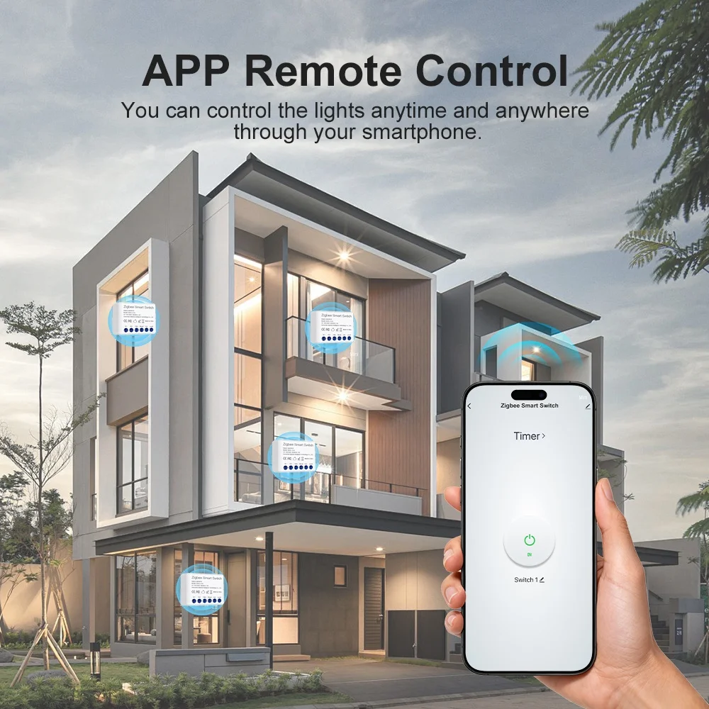 Manhot Zigbee 3.0 Smart Switch 12A Mini Module DIY Supports 2 Way Control Home Automation Wok with Alexa Google Home Zigbee2MQTT image 6