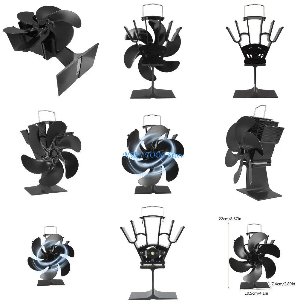 

L8RC 6BLADES PLOVE FEN без электрического камина вентилятор. Тепловое. Эффективное распределение тепла для каминов