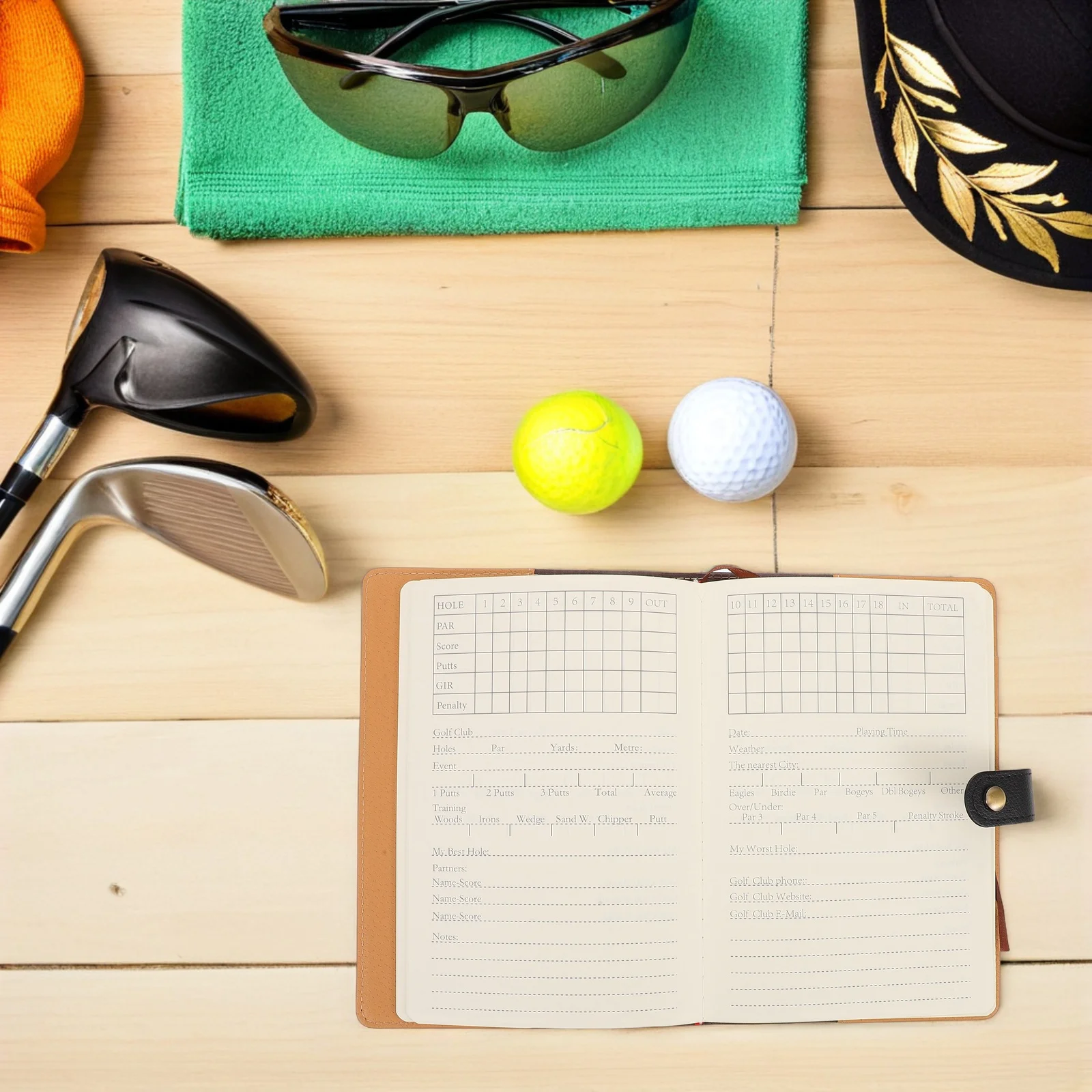 

Golf Scorecard Holder Fake Waterproof Durable Golf Scorebook Compact Portable Design for Golfers Score Recording