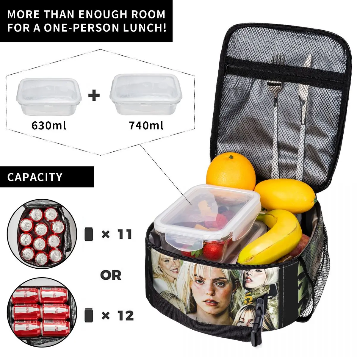 Limited Renee Rapp Merch Insulated Lunch Bags For Picnic Food Box Portable Cooler Thermal Lunch Box