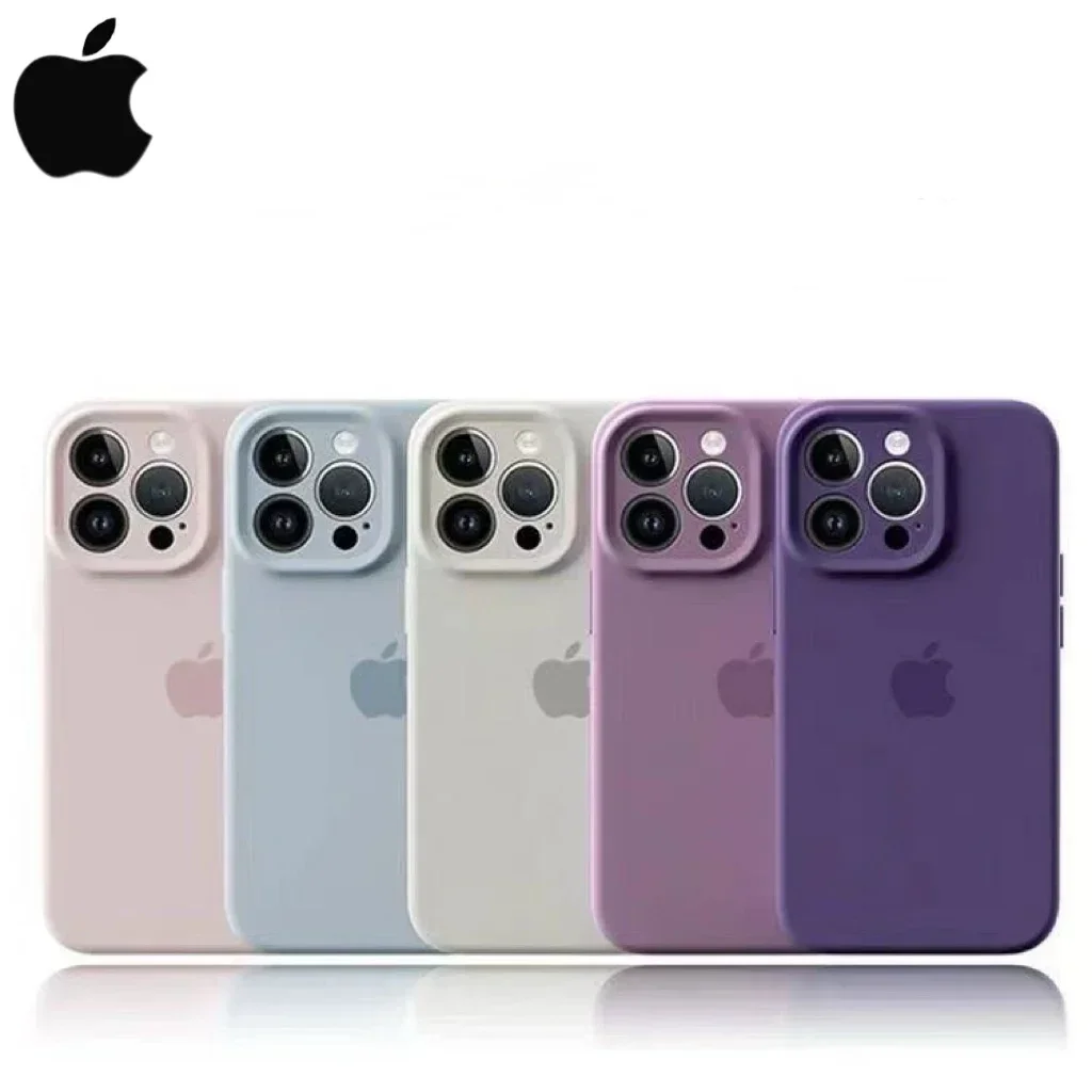 For Apple iPhone 14 13 12 15 16 Pro Max Cases For iPhone 15 Plus 13 12 11 Case Logo Full Cover Original Official Silicone Case