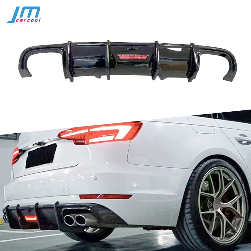 

ABS Gloss Black Rear Bumper Lip Diffuser Spoiler for Audi A4 S4 B9 2017-2019 Car Rear Diffuser Splitters Spoiler Body Kits