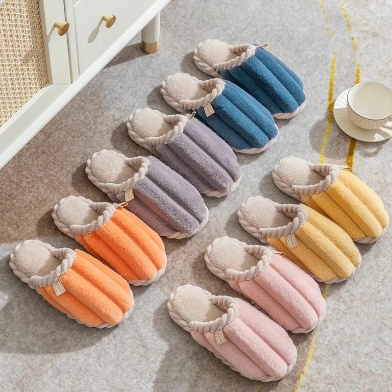 

Indoor Couples Home Use Cotton Slippers for Women in Winter Warm and Non Slip Men's Cotton Slippers Plush Slippers for Wint