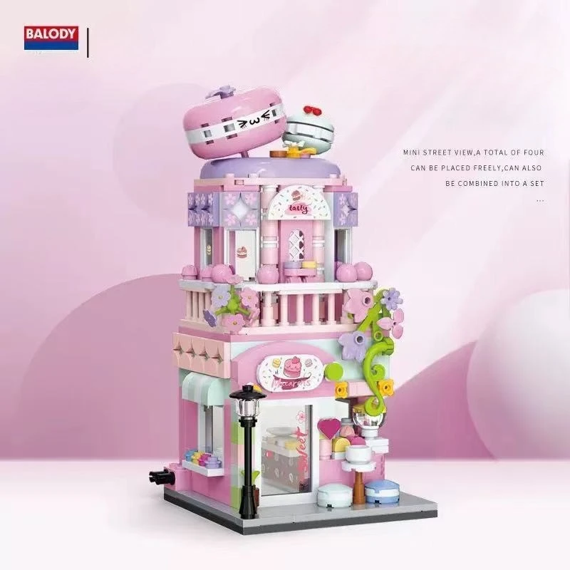 Beiledi Mini Street View Building Blocks, Boys and Girls Assemble Toys, Dreamy Fairy Tale House, Birthday Gift Ornament
