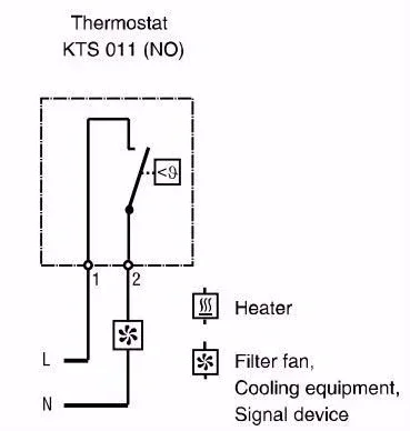 Termostato mecânico compacto, controlador de temperatura, KTS011, 0-60 ℃, Novo