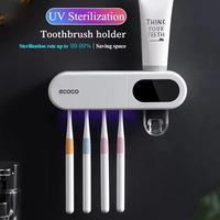 Zai Xiao UV Toothbrush Holder Sterilizer Toothpaste Squeezer Dispenser Solar Energy Type-C Charge Bathroom Accessories Set