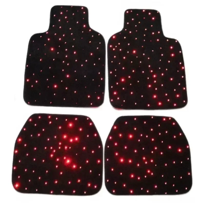 LED Car Carpet with APP Music Control Fiber Optic Star Light Car Rug for Floor Decor Car Decoration